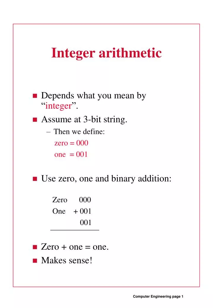 PPT - Integer arithmetic PowerPoint Presentation, free download - ID ...