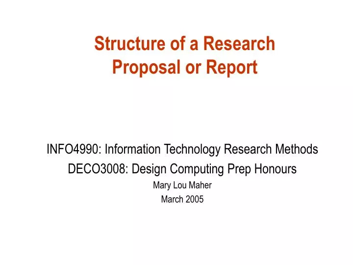 typical structure of research proposal
