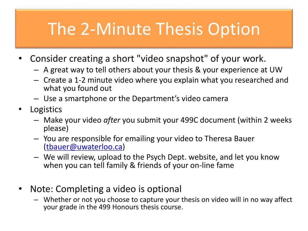 2 minute thesis