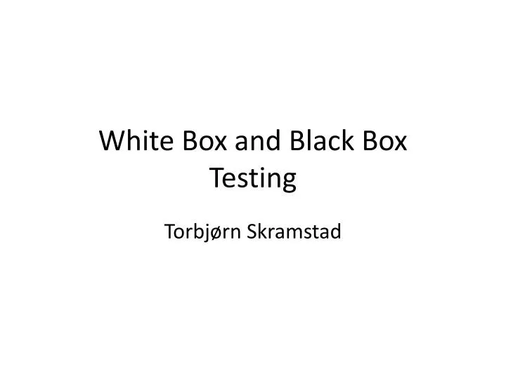 white box and black box testing n.
