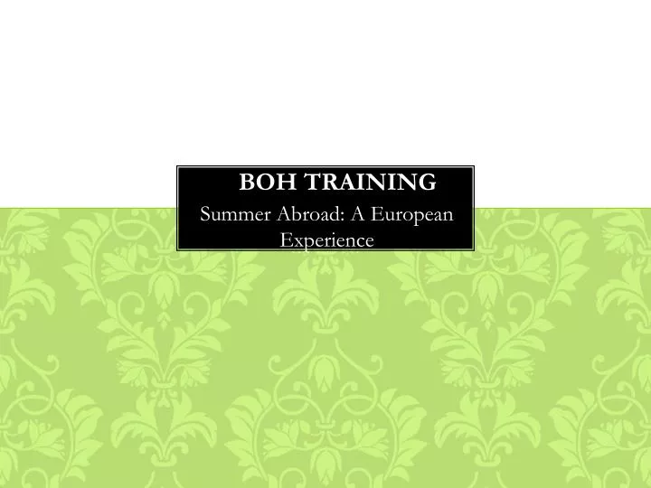 PPT BOH TRAINING PowerPoint Presentation Free Download ID 5866264