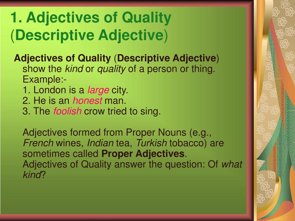 Kind прилагательное. Quality adjectives. Adjectives презентация. Quality adjectives правила. Qualities примеры.