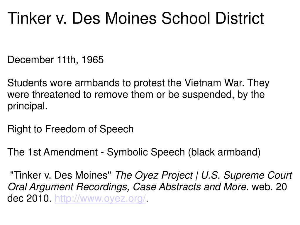 Oyez Tinker V Des Moines 2025