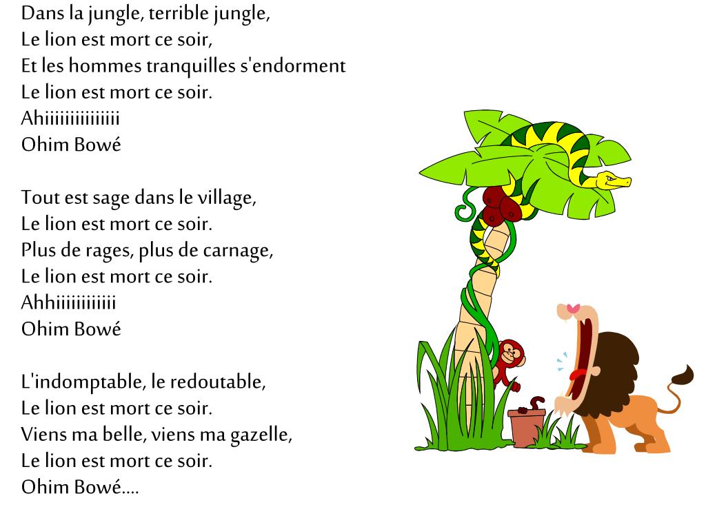 Le Lion Est Mort Ce Soir Paroles PPT - songlionestmort PowerPoint Presentation, free download - ID:5872327