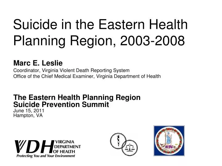 suicide in the eastern health planning region 2003 2008 n.