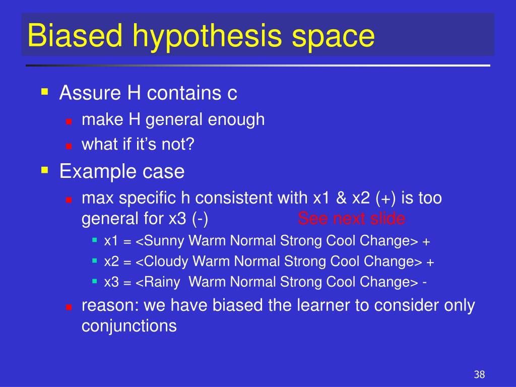 write about a biased hypothesis space