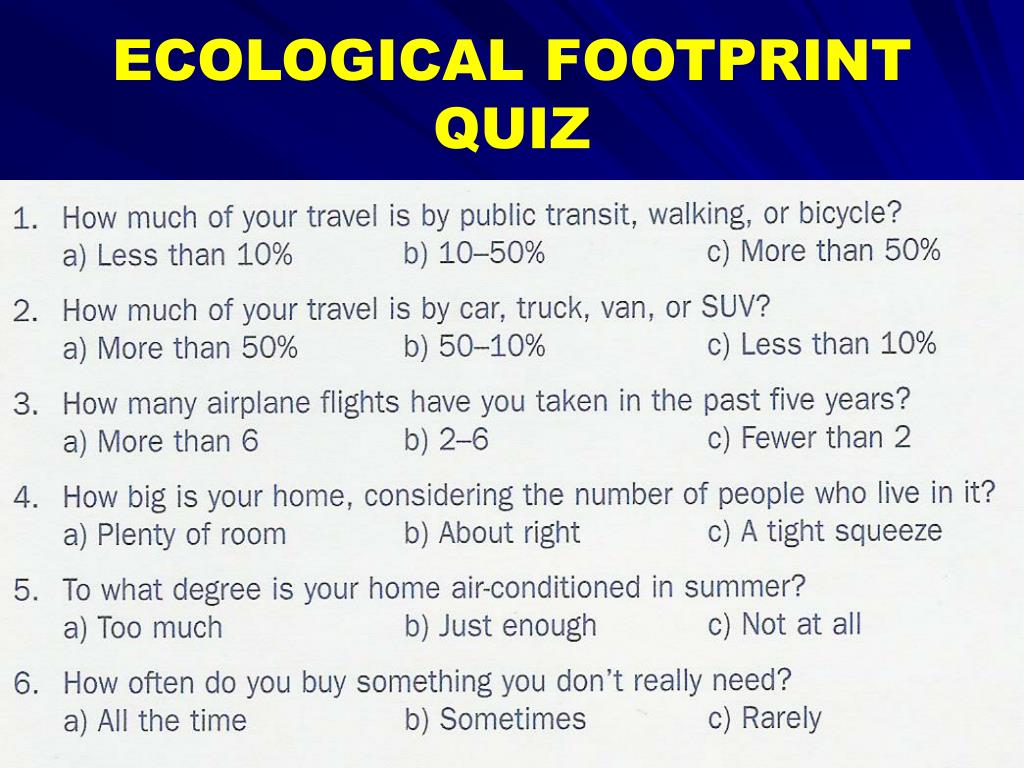 Human Footprint Worksheet Answers