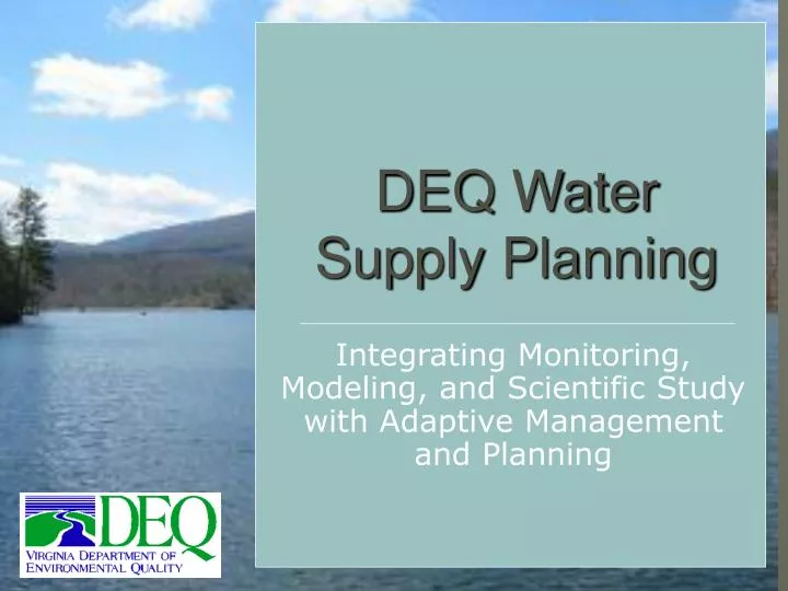 PPT DEQ Water Supply Planning PowerPoint Presentation, free download