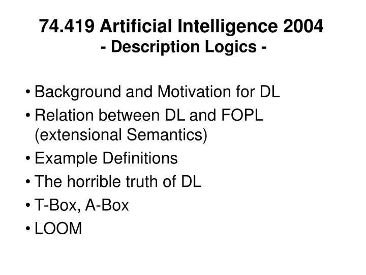 74 419 artificial intelligence 2004 description logics n.