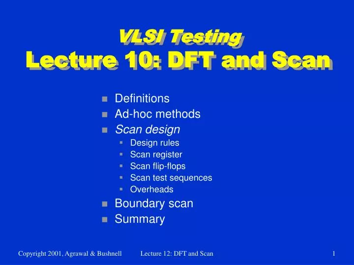 PPT VLSI Testing Lecture 10 DFT and Scan PowerPoint Presentation