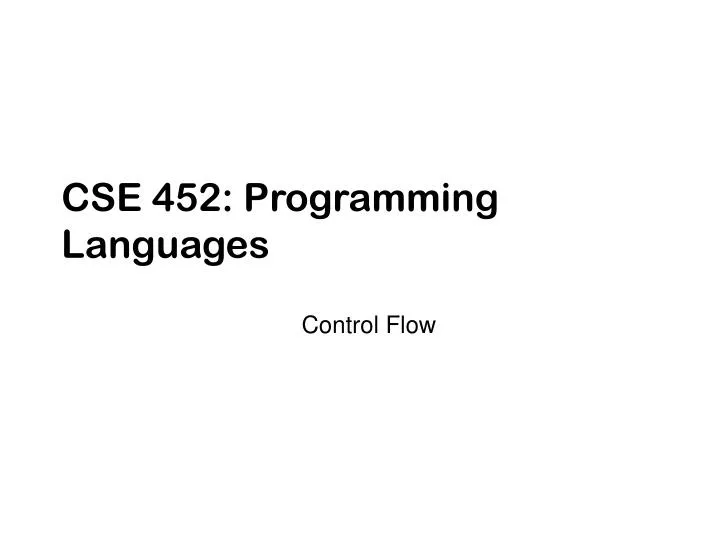 cse 452 programming languages n.