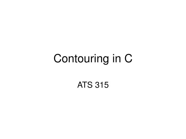 contouring in c n.
