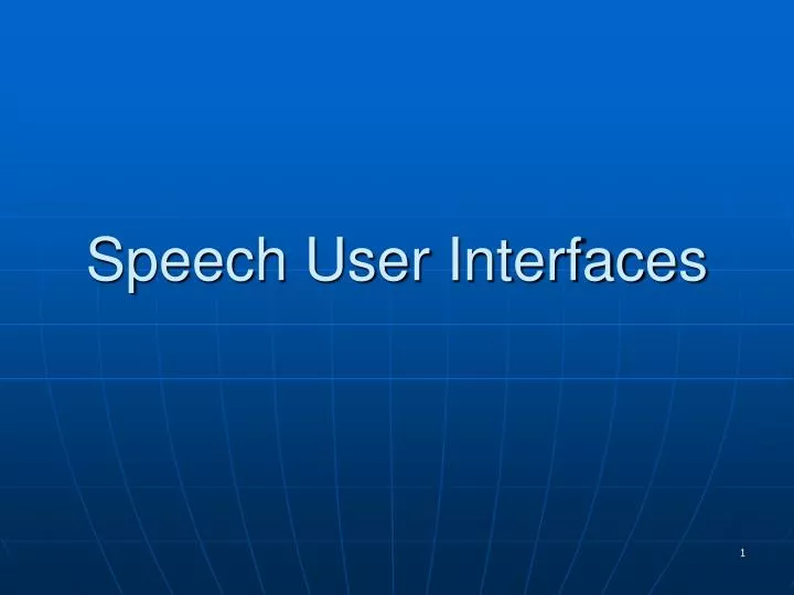 definition of speech user interface