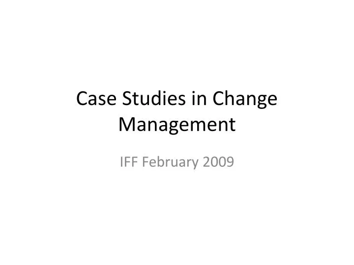 case study on change management