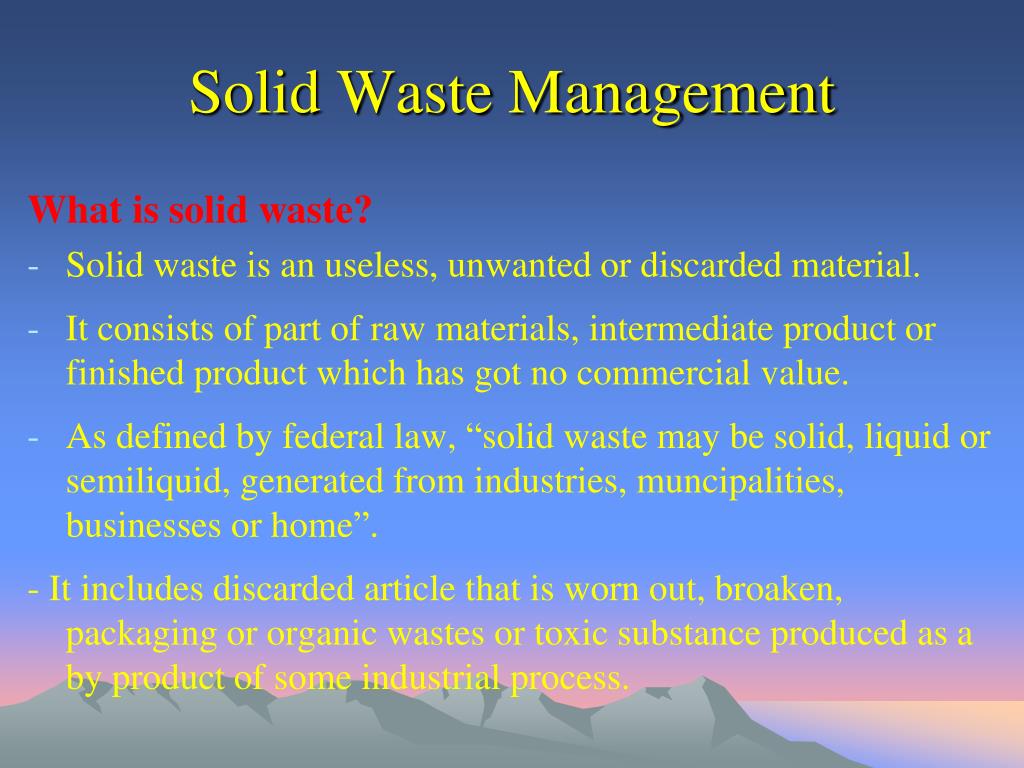 solid waste management ppt presentation free download