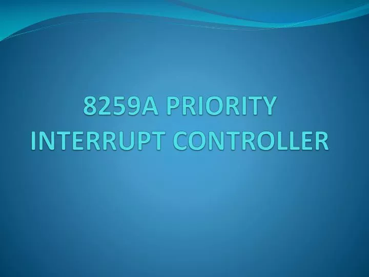 8259a priority interrupt controller n.