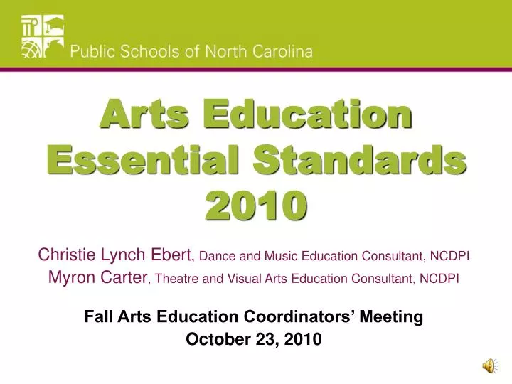 arts education essential standards 2010 n.