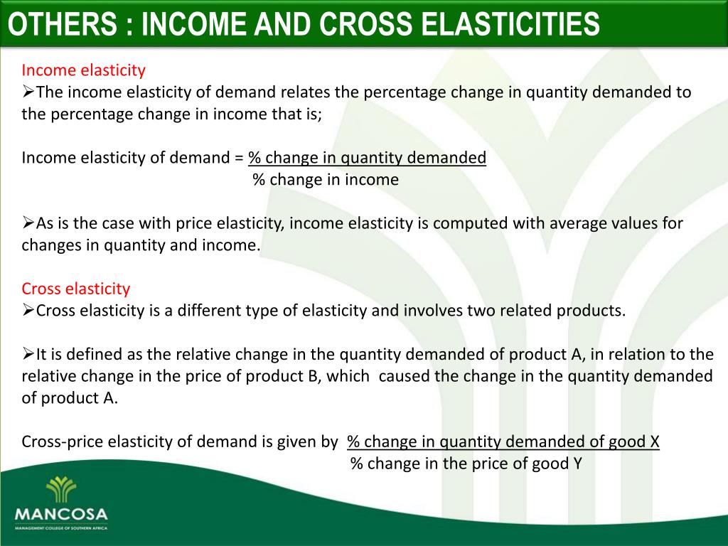 distinguish between price elasticity and income elasticity of demand