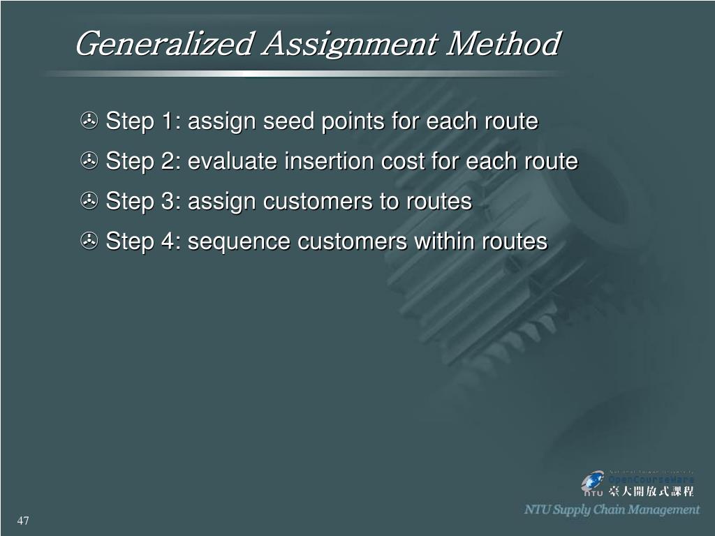 generalized assignment method