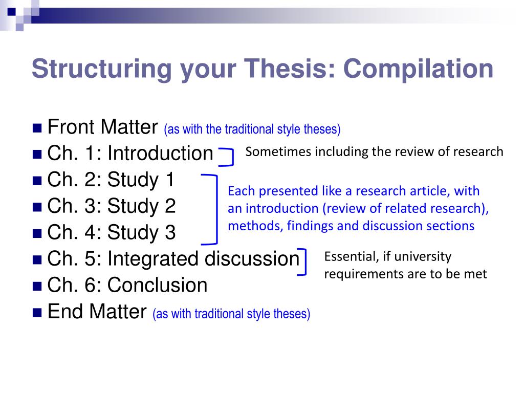 what is the meaning of compilation thesis