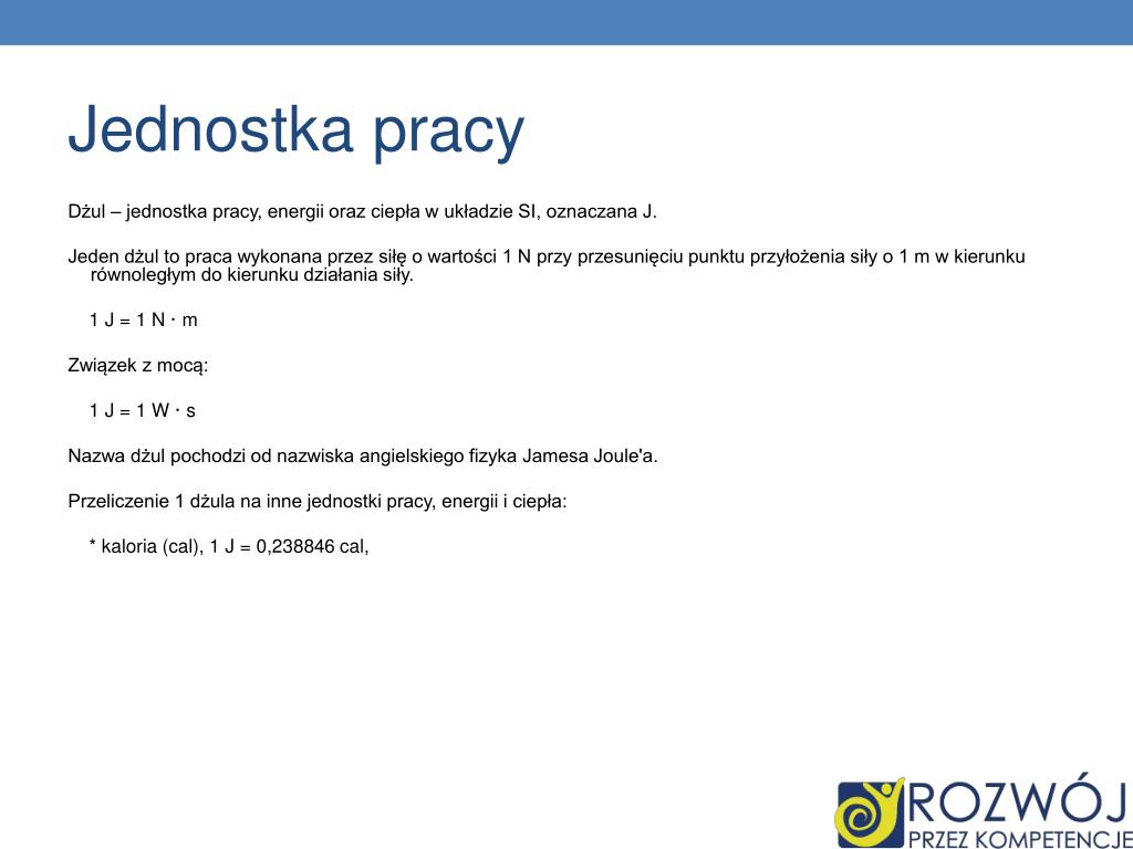 Jednostka Pracy I Energii PPT - DANE INFORMACYJNE PowerPoint Presentation, free download - ID:5884922