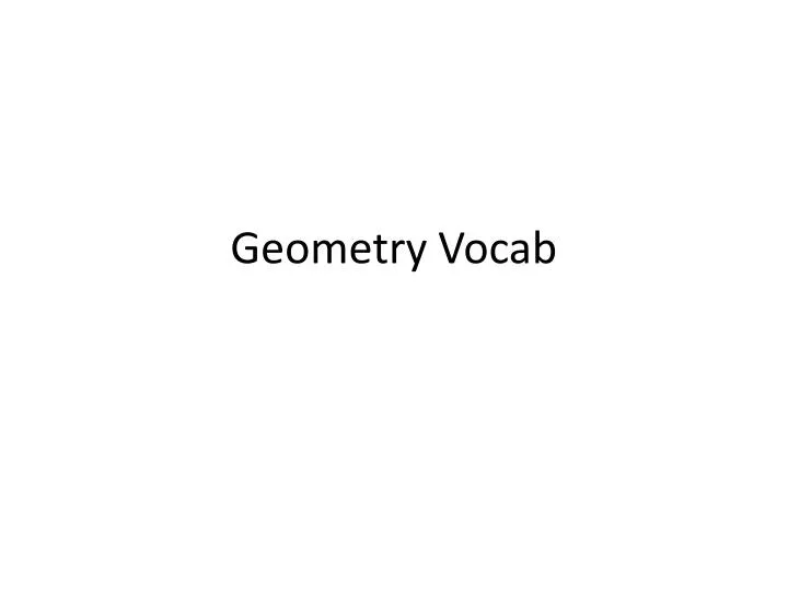geometry vocab n.