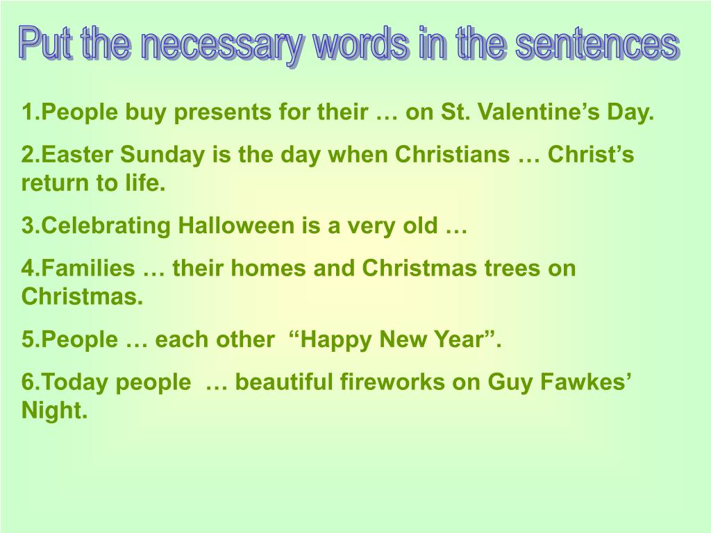 Make a necessary word. Put the necessary Words. Конспект урока British Holidays. The British on Holiday текст.