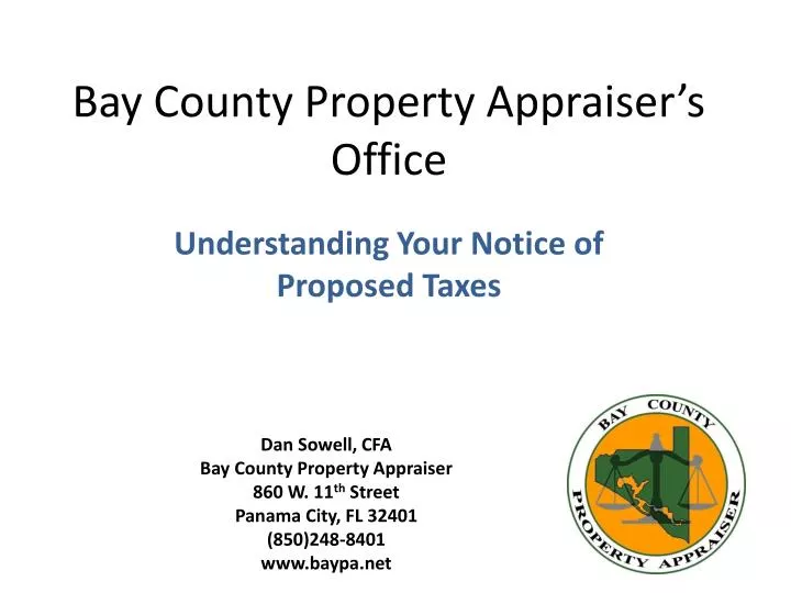 PPT Bay County Property Appraiser’s Office PowerPoint
