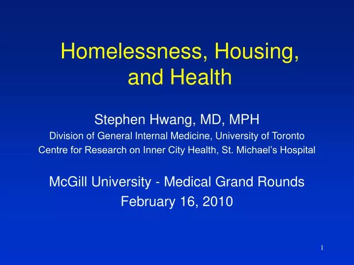 homelessness housing and health n.