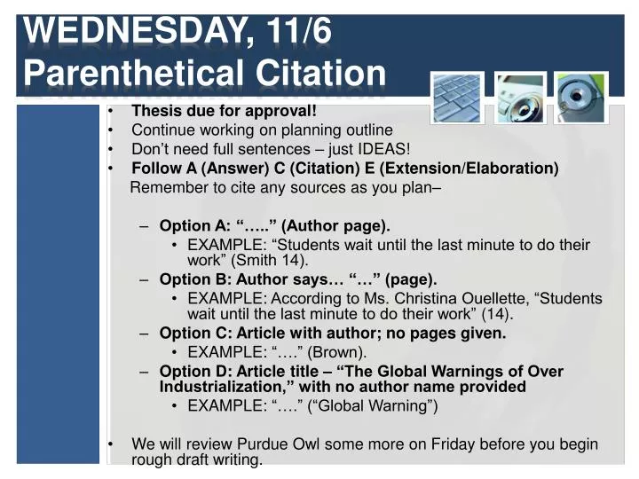 Ppt Wednesday 11 6 Parenthetical Citation Powerpoint Presentation Free Download Id