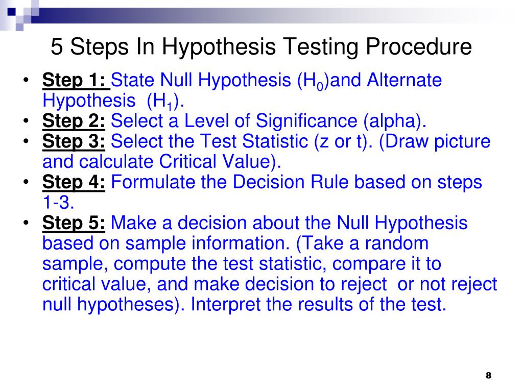 process of hypothesis testing in research methodology