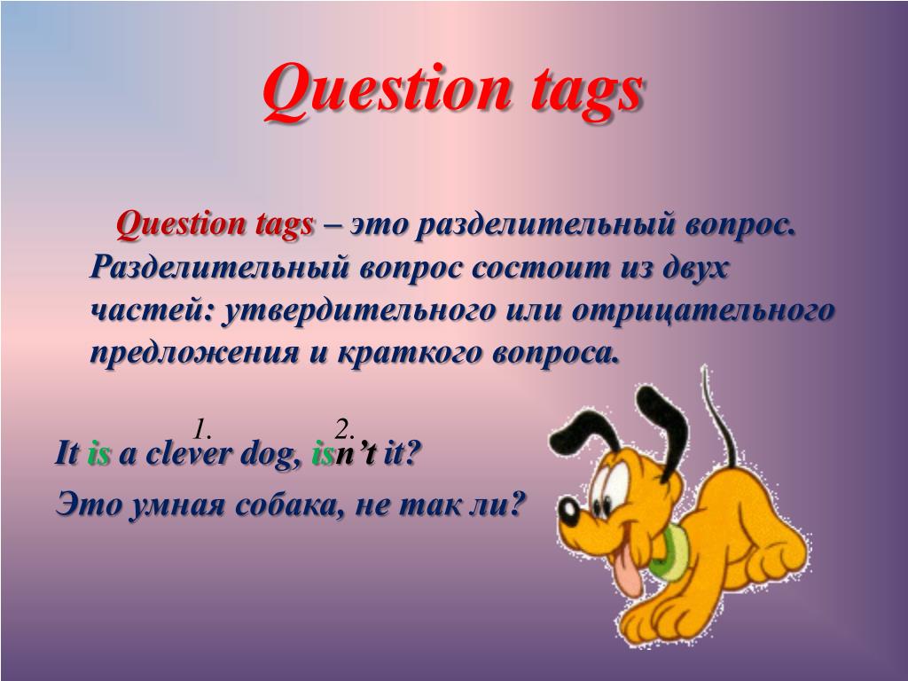 Tag questions 7 класс