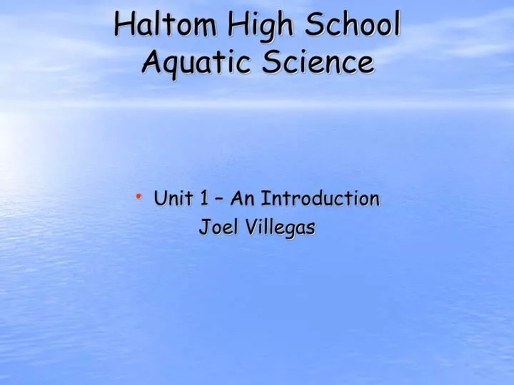 haltom high school aquatic science n.