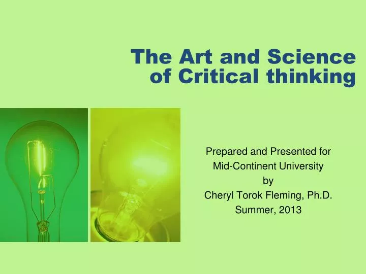 is critical thinking an art or science