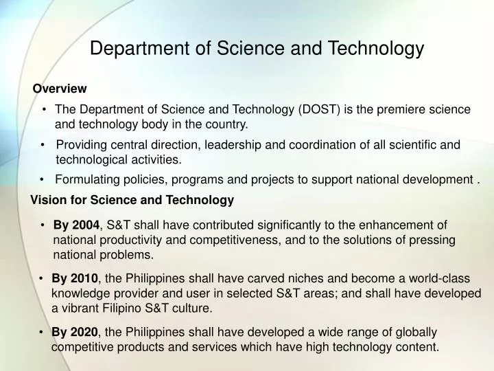 PPT - Department of Science and Technology PowerPoint Presentation ...