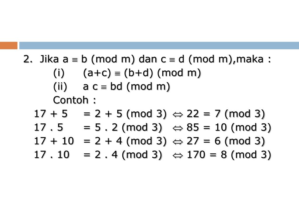 C a x mod b. A=B mod3. A B Mod n. X^A = X^B(Mod m) a = b (Mod phi(m)). N Mod m.