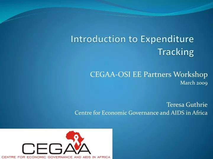 introduction to expenditure tracking n.