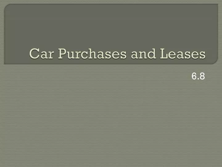 car purchases and leases n.