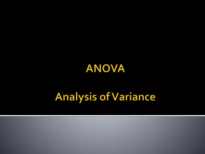 anova analysis of variance n.