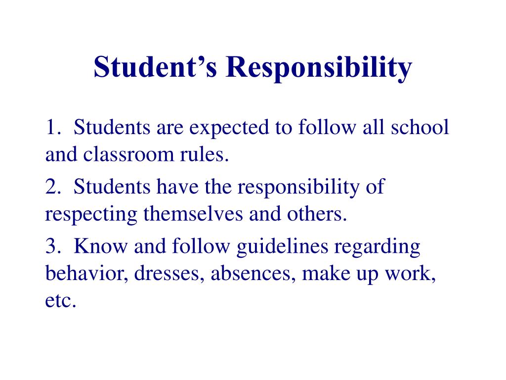 student responsibility essay