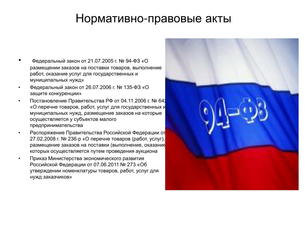 Рф является ооо. Федеральные акты для презентации. Нормативные правовые акты Российской Федерации и Московской области.