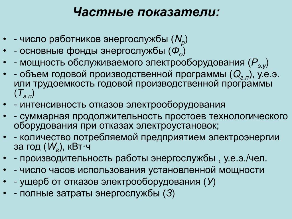 Частные показатели использования. Частные показатели. Ччим. Ччи.