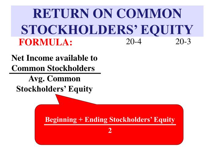 return on common stockholder's equity