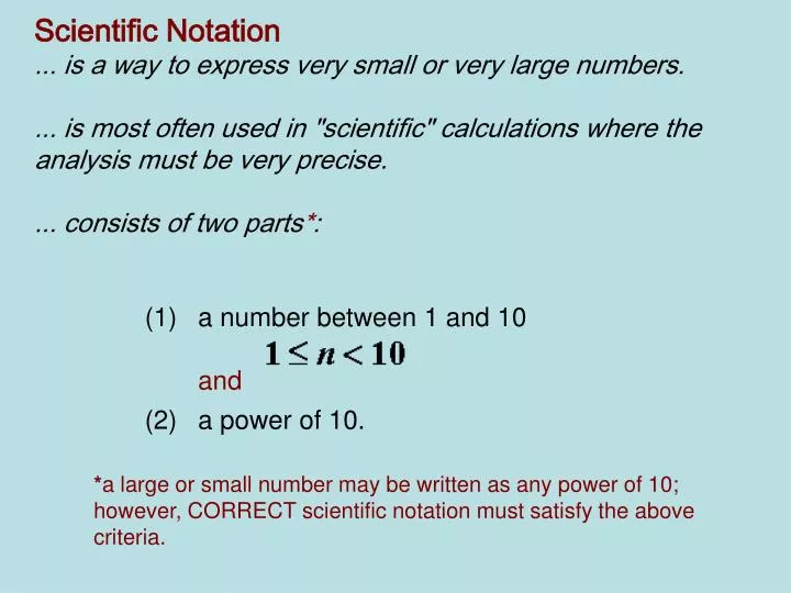 PPT Scientific Notation Is A Way To Express Very Small Or Very