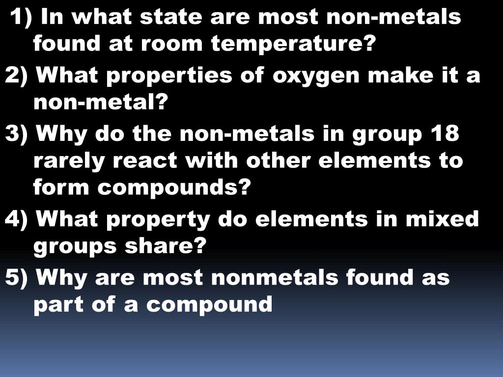 Ppt 1 Objective I Will Learn About Non Metals And Their