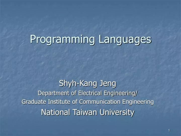 PPT - Programming Languages PowerPoint Presentation, free download - ID ...