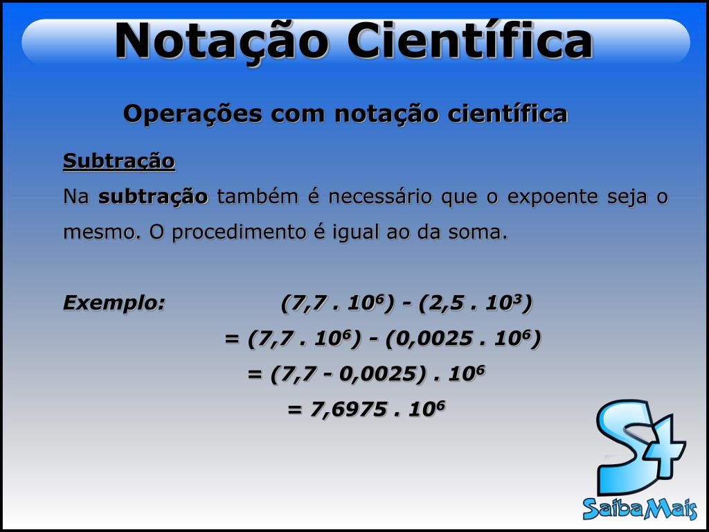 Notação Científica A notação científica é um procedimento - ppt