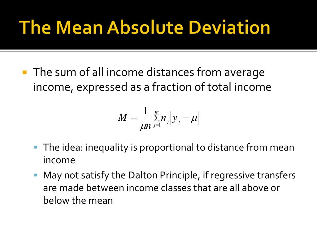 what is the sum of the absolute deviation from the mean