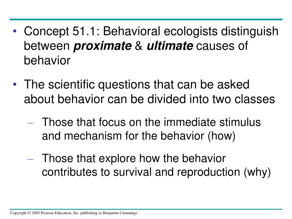PPT - ANIMAL BEHAVIOR 1. Proximate vs. Ultimate Causes PowerPoint  Presentation - ID:5906531