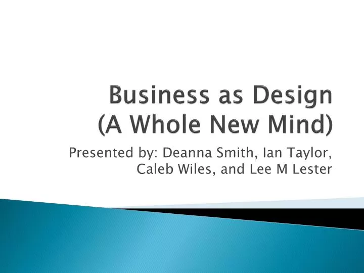 business as design a whole new mind n.